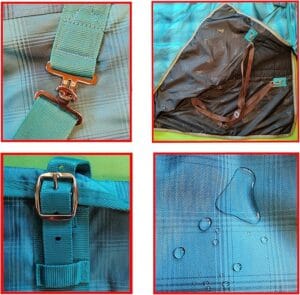 Ankaier Horse Blanket 600D Full Waterproof, Breathable Materials, Turnout and Stable with Polyfill Cotton (250 Grams), Blue with Grid 72" - 75" inches 3 | Ankaier